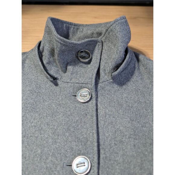 Kenneth Cole Reaction Womens 8 Gray Wool Blend Button Front Pockets Overcoat - Picture 3 of 9